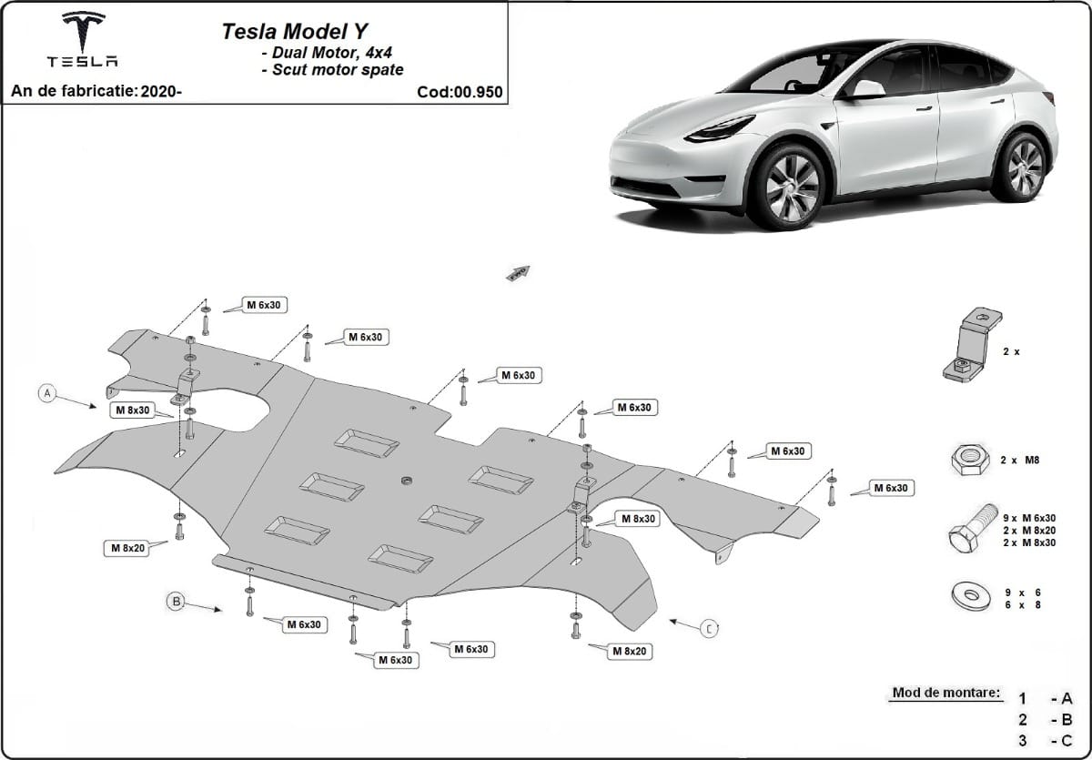 Engine Cover behind Tesla Model Y AWD 2020-2024 - Image 2