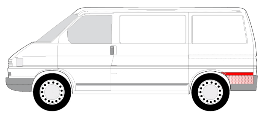 Repair Panel Rear Left - VW TRANSPORTER T4 90-03, - Image 2